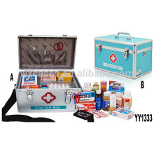 New arrival aluminum first aid box with a pocket and a tray inside from Foshan manufacturer